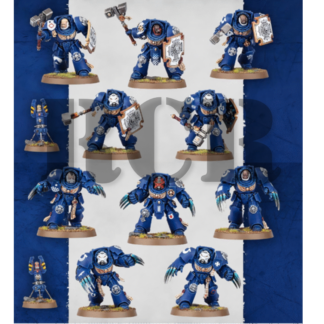 SPACE MARINES: TERMINATOR ASSAULT SQUAD (10) 5 MARTILLOS Y ESCUDO Y 5 CUCHILLAS (RCR)